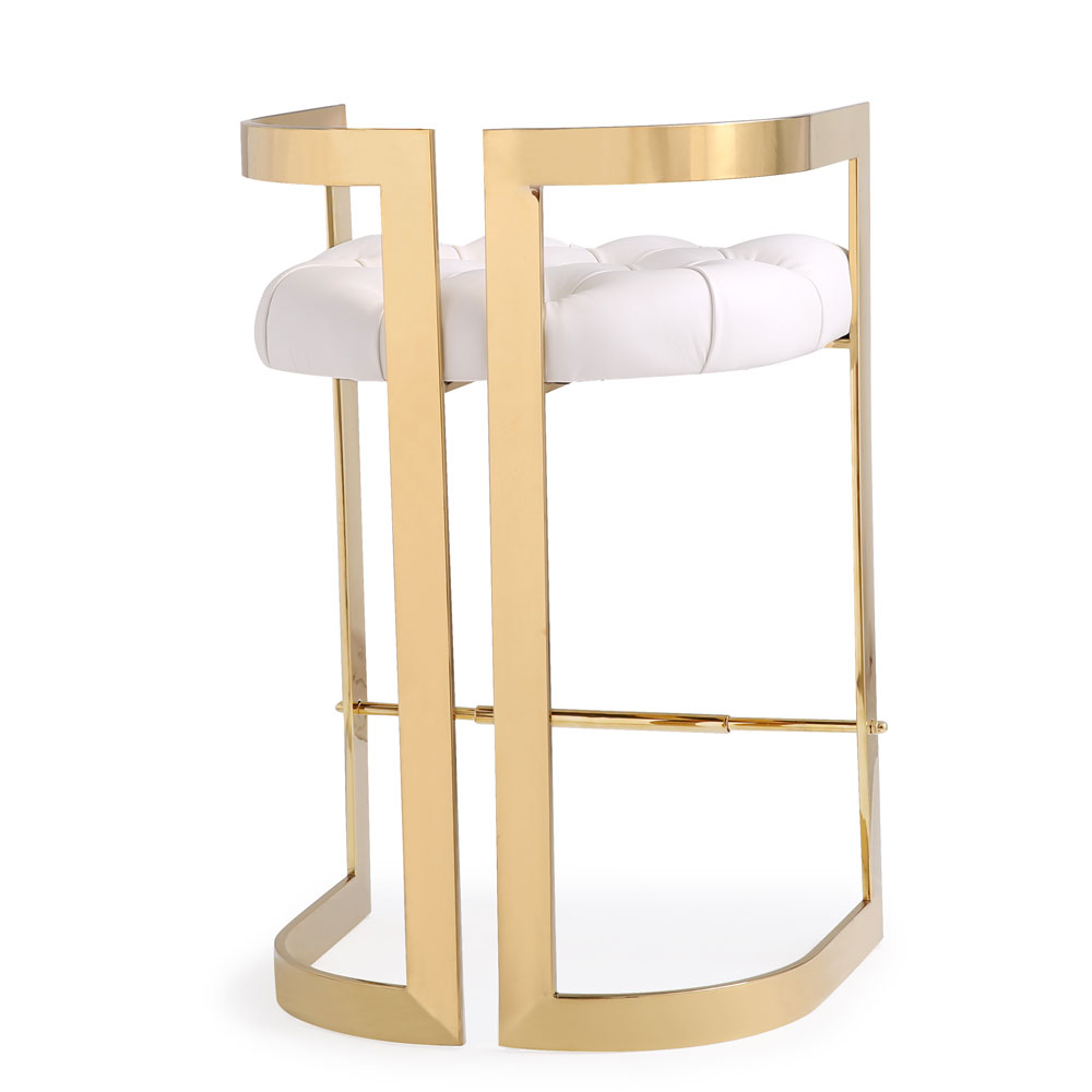 Majestic Gold Counter Chair: White Leatherette
